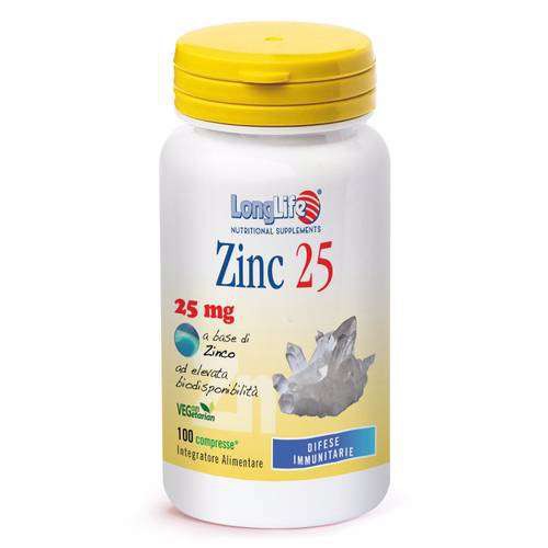 LONGLIFE ZINC 25MG 100CPR