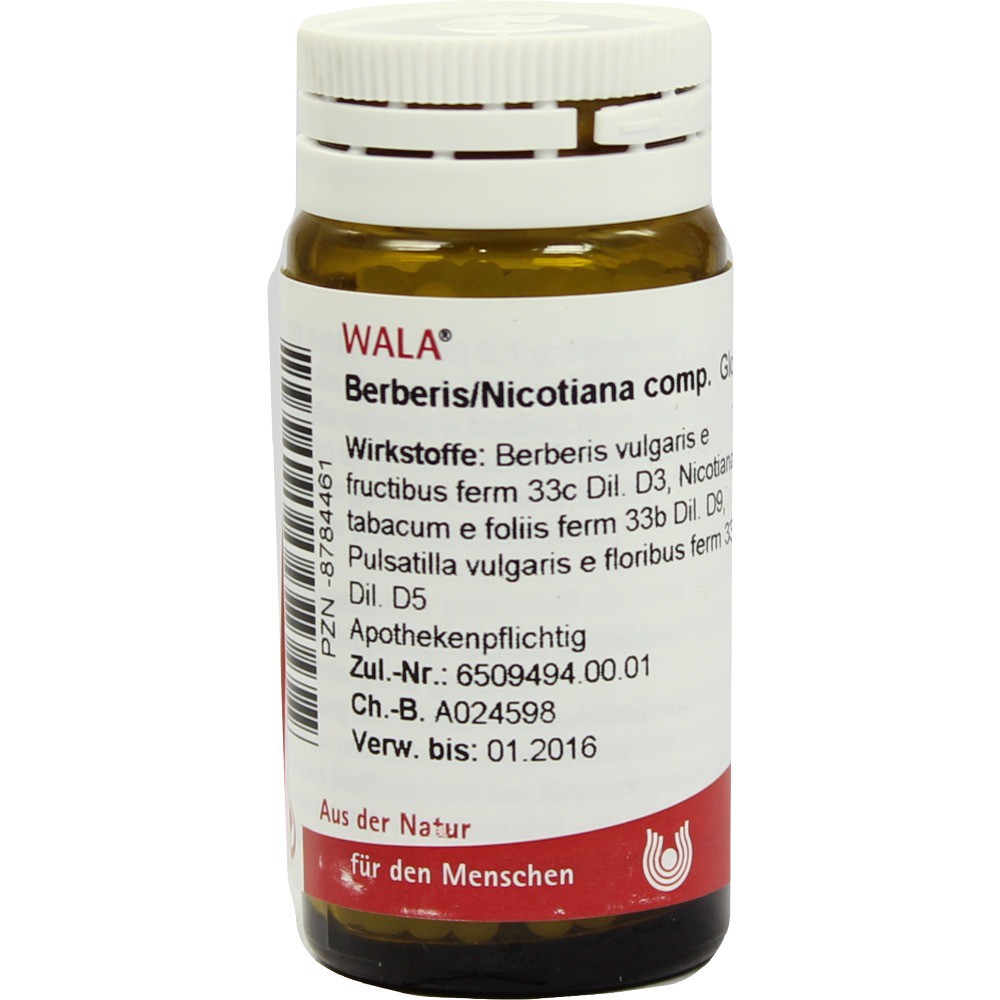 BERBERIS NICOTIANA GLOBULI 20 GR WALA