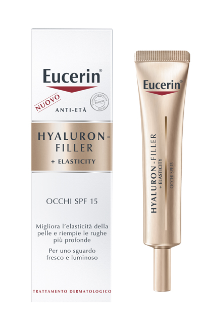 Eucerin Anti-Age Hyaluron Filler + Elasticity Descrizione SPF 15+ Protezione UVA protegge efficacemente dall'invecchiamento cutaneo indotto dai raggi UV, prevenendo l'accentuazione delle rughe. Oftalm