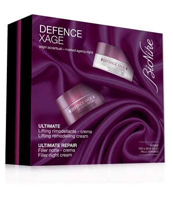 BioNike DEFENCE ELIXAGE Ultimate Kit creato per attenuare i segni di invecchiamento accentuati, anche legati a carenze ormonali, migliorando la compattezza della pelle e contrastando il rilassamento c