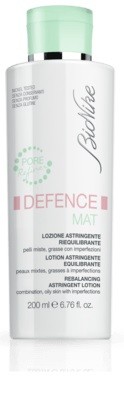 BioNike DEFENCE MAT LOZIONE ASTRINGENTE RIEQUILIBRANTE Soluzione tonificante, priva di alcool, ideale per normalizzare l’iperseborrea ed affinare la grana della pelle. Grazie alle proprietà astringent