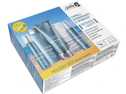 BioNike HOLIDAY BOX RISTRUTTURANTE CAPELLI DANNEGGIATI E SFIBRATI? DEFENCE HAIR PRO L'avanzata ricarca dermocosmetica coniuga l'esperienza del settore professionale. senza Conservanti - Profumo - Glut
