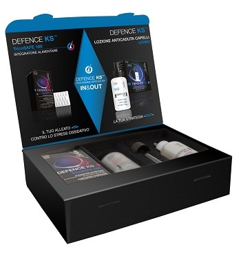 BioNike NICKEL TESTED SENZA CONSERVANTI SENZA PROFUMO SENZA GLUTINE KETO SYSTEM DEFENCE KS LOZIONE ANTICADUTA UOMO + NICKEL TESTED SENZA GLUTINE DEFENCE KS TricoSAFE 100 INTEGRATORE ALIMENTARE di amin