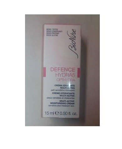 NICKEL TESTED SENZA CONSERVANTI SENZA PROFUMI SENZA PARABENI BioNike DEFENCE HYDRA5 OPTHYDRA CREMA IDRATENTE MULTI-ATTIVA pelli sensibili e intolleranti Formato Flacone da 15 ml Cod. 31156