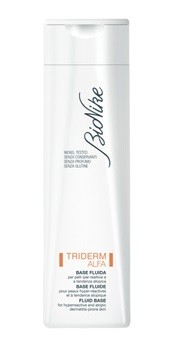 NICKEL TESTED SENZA CONSERVANTI SENZA PROFUMO SENZA GLUTINE BioNike TRIDERM ALFA BASE FLUIDA per pelli iper-reattive e a tendenza atopica Emulsione fluida la cui essenzialità formulativa garantisce la