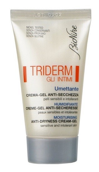 NICKEL TESTED SENZA CONSERVANTI SENZA PROFUMO SENZA GLUTINE BioNike TRIDERM GLI INTIMI Umettante CREMA-GEL ANTI-SECCHEZZA pelli sensibili e intolleranti Prodotto dalla texture leggera e di rapido asso