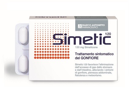 120 Simetic Trattamento sintomatico del GONFIORE Simetic 120 favorisce l'eliminazione dell'eccesso di gas dallo stomaco e dall'intestino, alleviando i sintomi di gonfiore, pienezza addominale, flatule