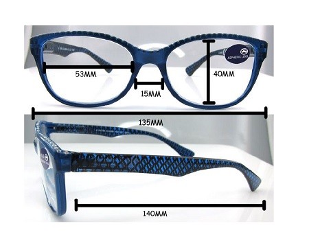 47 Pietre Occhiali da lettura con ponte e asticelle in policarbonato plastico e lenti potenziate asferica AC. Formato Pezzo singolo. Colore: BLU/NERO/VINACCIA Diottrie: +1,00/+1,50/+2,00/+2,50/+3,00/+