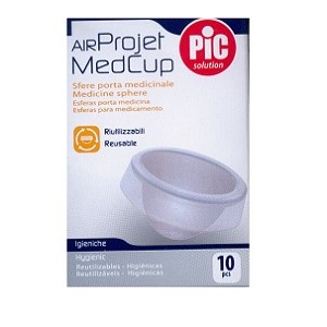 AIR Projet MedCup Sfere porta medicinale Sfera porta medicinale riutilizzabile compatibile con gli aerosol Pic Projet. Formato Confezione da 10 pezzi. Cod. 0038051000200