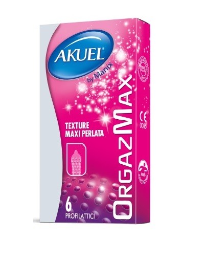 AKUEL O RGAZ M AX TEXTURE MAXI PERLATA Profilattici. Formato Confezione da 6 pezzi. Cod. 5420016