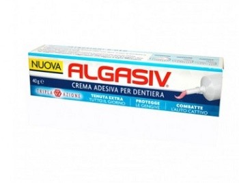 ALGASIV CREMA ADESIVA PER DENTIERA Il prodotto fa parte di una linea di prodotti appositamente studiati per il benessere e il comfort dei portatori di dentiera. Usata ogni giorno contribuisce a manten