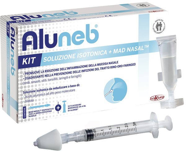 ALUNEB KIT SOLUZIONE ISOTONICA + MAD NASAL ATOMIZZATORE