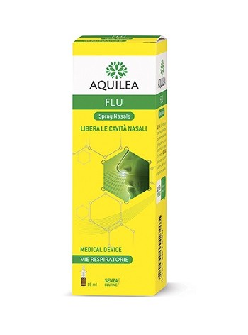 AQUILEA FLU Spray Nasale Il prodotto, grazie all'azione meccanica svolta, è utile per la disostruzione delle narici. Il prodotto svolge inoltre una benefica azione astringente, che favorisce la riduzi