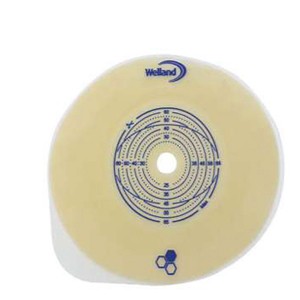 AURUM 2 PLACCA PIANA PER ADESIONE E CONNESSIONE Placca per adesione alla cute e connessione alla relativa sacca per la raccolta degli escreti per pazienti colostomizzati ed ileostomizzati. Placca con 