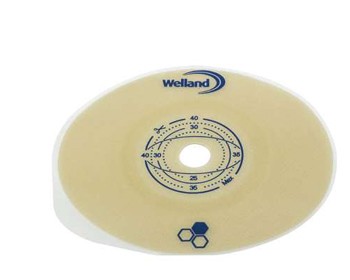 AURUM 2 PLACCA PIANA UROSTOMIA Placca in idrocolloide da fare aderire alla cute peristomale da collegare alla relativa sacca per la raccolta degli escreti per pazienti urostomizzati. Placca con flangi