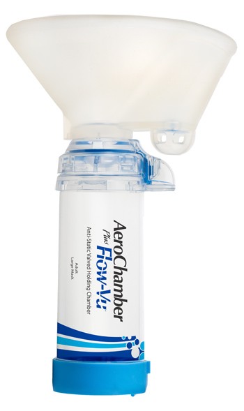 AeroChamber Plus Flow-Vu Maschera Adulti Large Descrizione La camera distanziatrice antistatica AeroChamber Plus Flow-Vu è un dispositivo che consente una migliore assunzione di farmaci erogati tramit