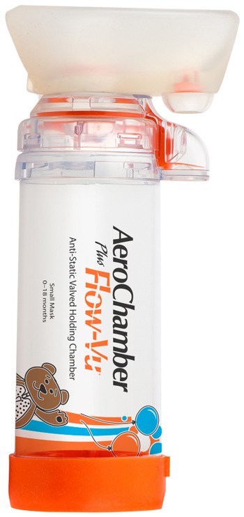AeroChamber Plus Flow-Vu Maschera Small Pediatrica (0-18 mesi) Descrizione La camera distanziatrice antistatica AeroChamber Plus Flow-Vu è un dispositivo che consente una migliore assunzione di farmac